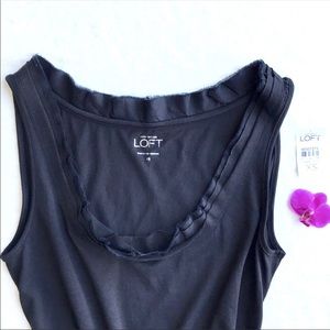 NWT LOFT ruffled neckline tank top